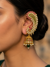 Intricate Gold-Tone Earcuff with Jhumka Design