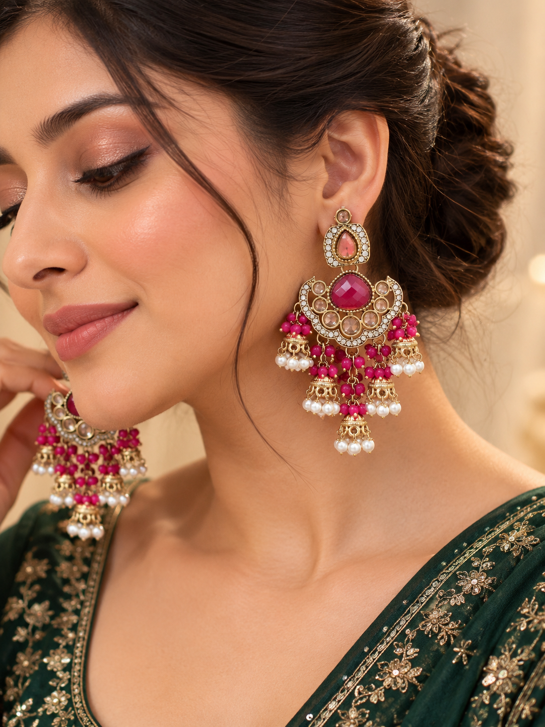 Traditional Multi-Colored Statement Earrings