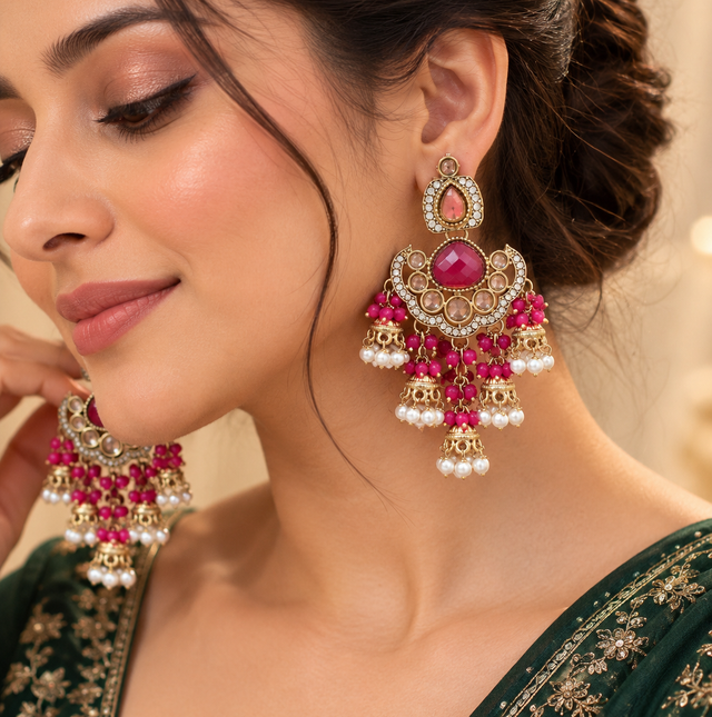 Traditional Multi-Colored Statement Earrings