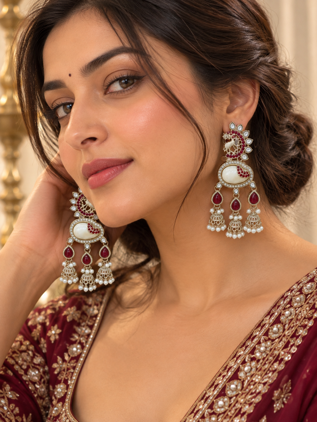 Traditional Multi-Colored Statement Earrings