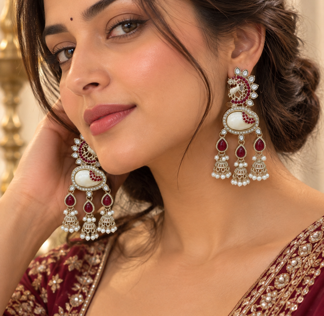 Traditional Multi-Colored Statement Earrings