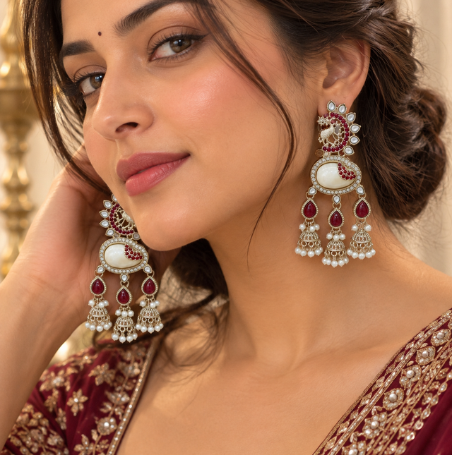 Traditional Multi-Colored Statement Earrings