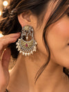 Elephant Motif Pearl Drop Earrings