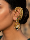 Intricate Gold-Tone Earcuff with Jhumka Design