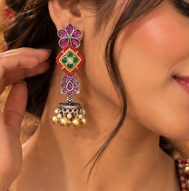 Elegant Floral Drop Earrings