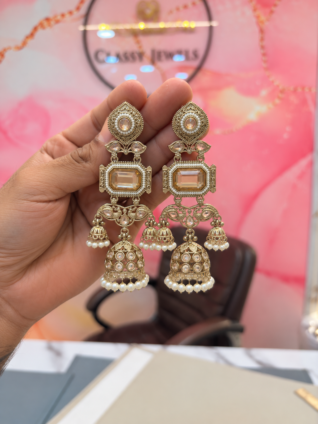 Traditional Multi-Colored Statement Earrings