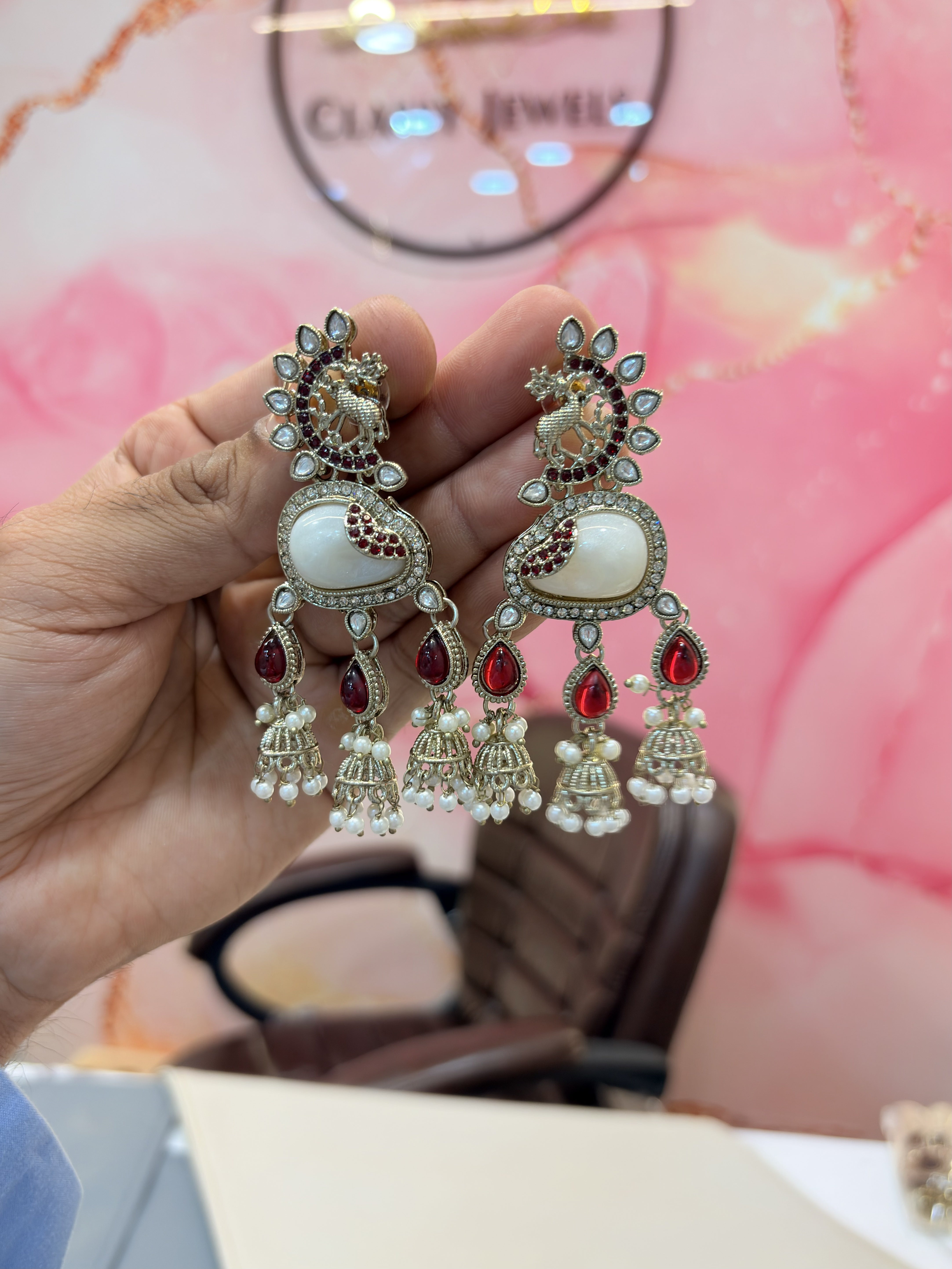 Traditional Multi-Colored Statement Earrings