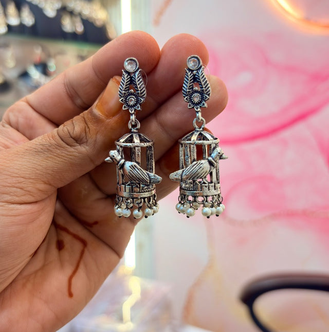 Intricate Birdcage Dangle Earrings