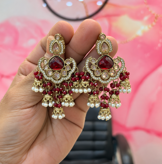 Traditional Multi-Colored Statement Earrings