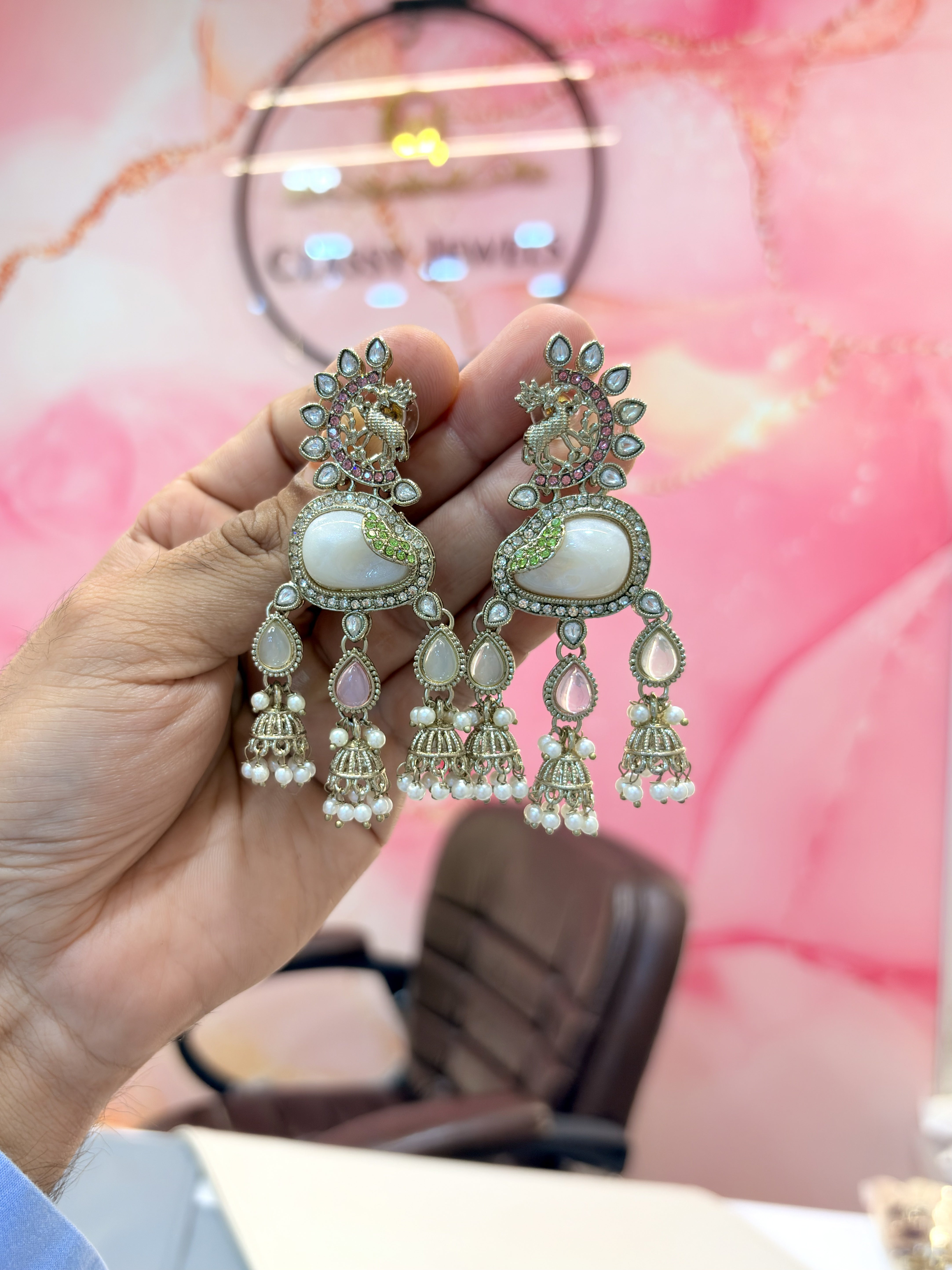 Traditional Multi-Colored Statement Earrings