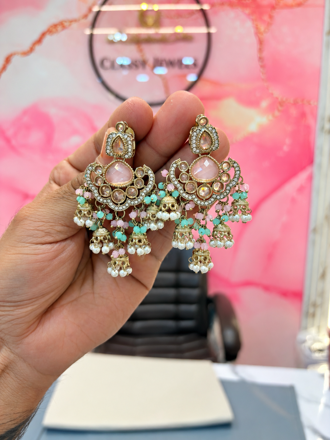 Traditional Multi-Colored Statement Earrings