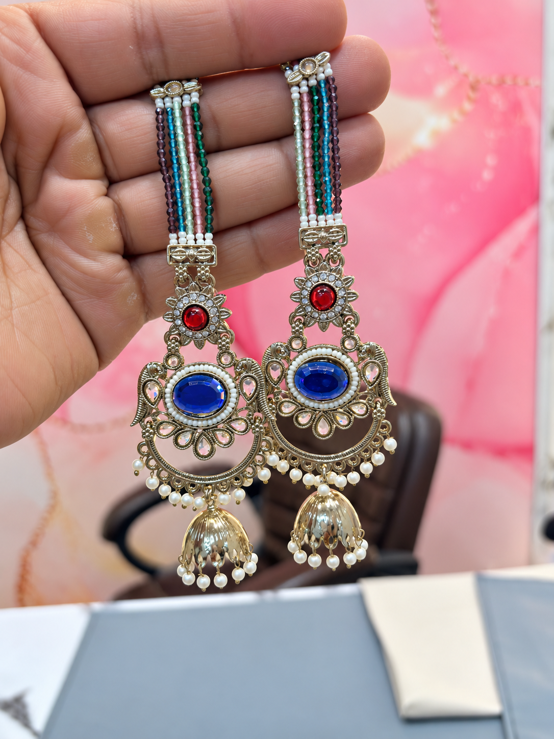 Intricate Multi-Colored Beaded Earrings