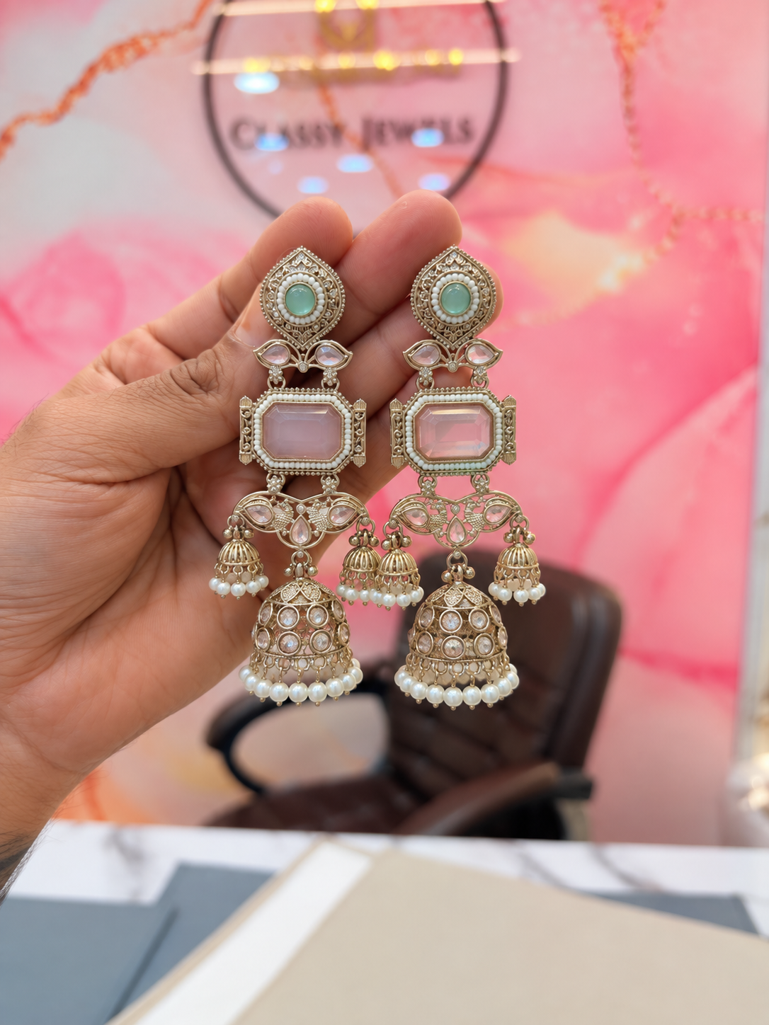 Traditional Multi-Colored Statement Earrings