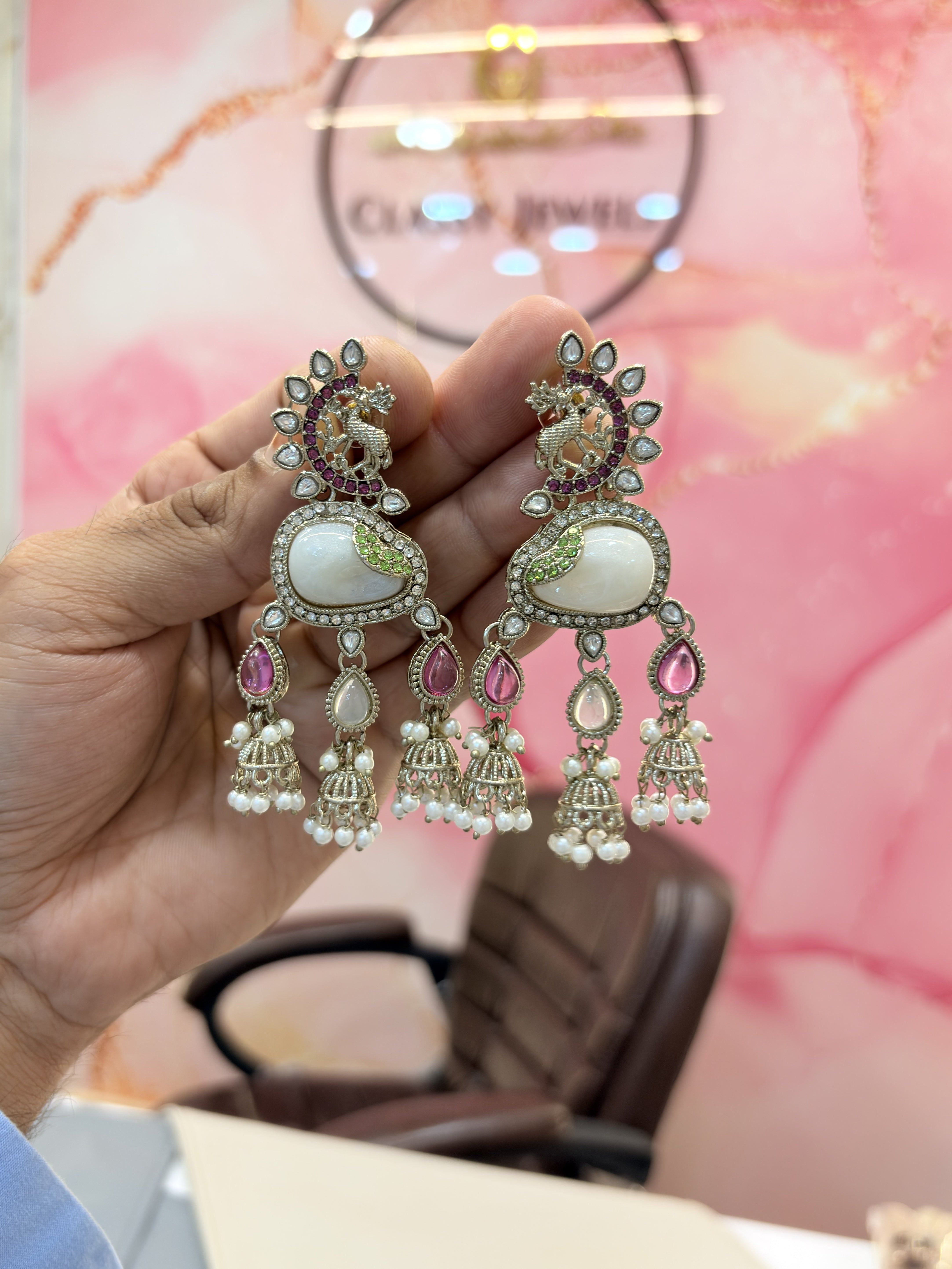 Traditional Multi-Colored Statement Earrings