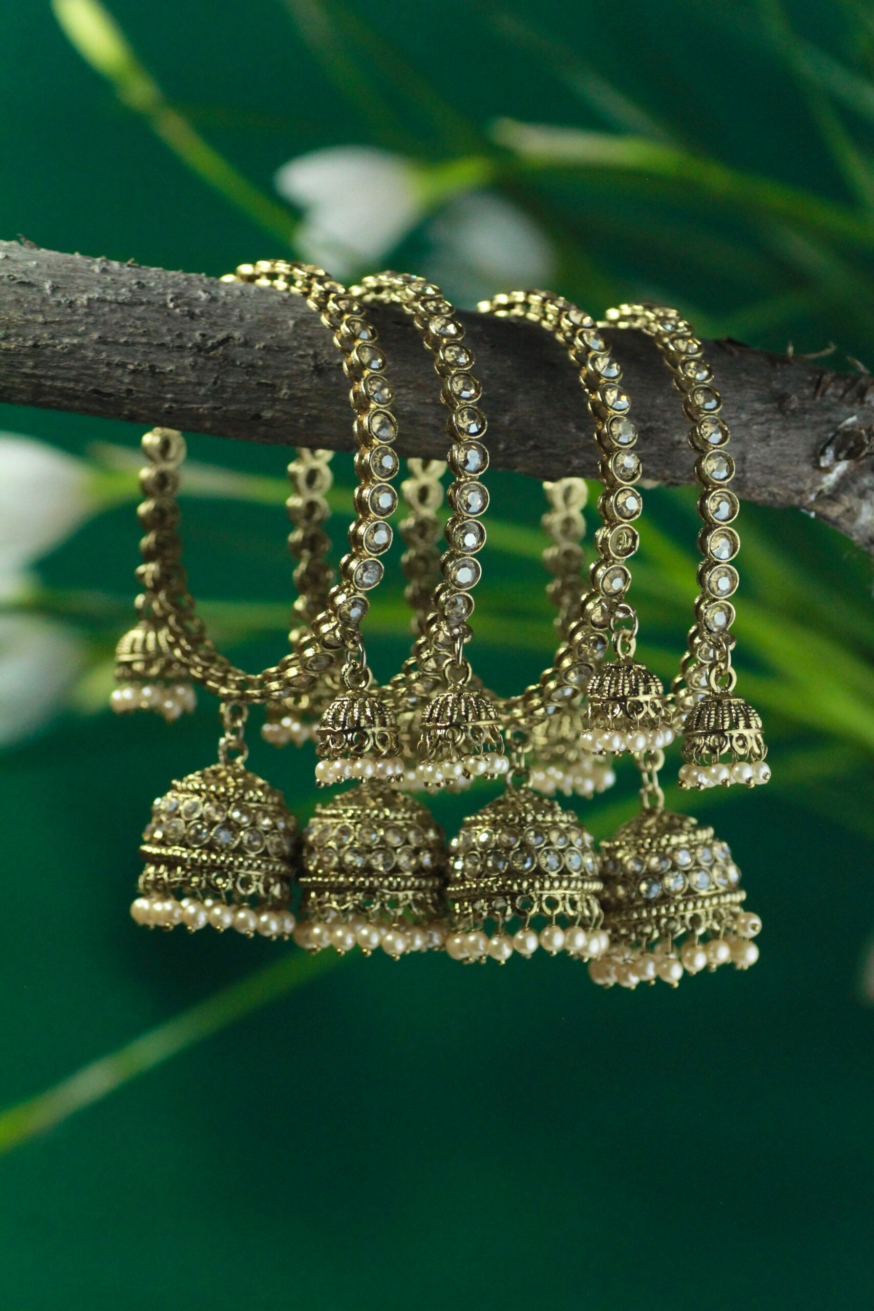 Classy polki jhumka bangles (4pcs) image 0