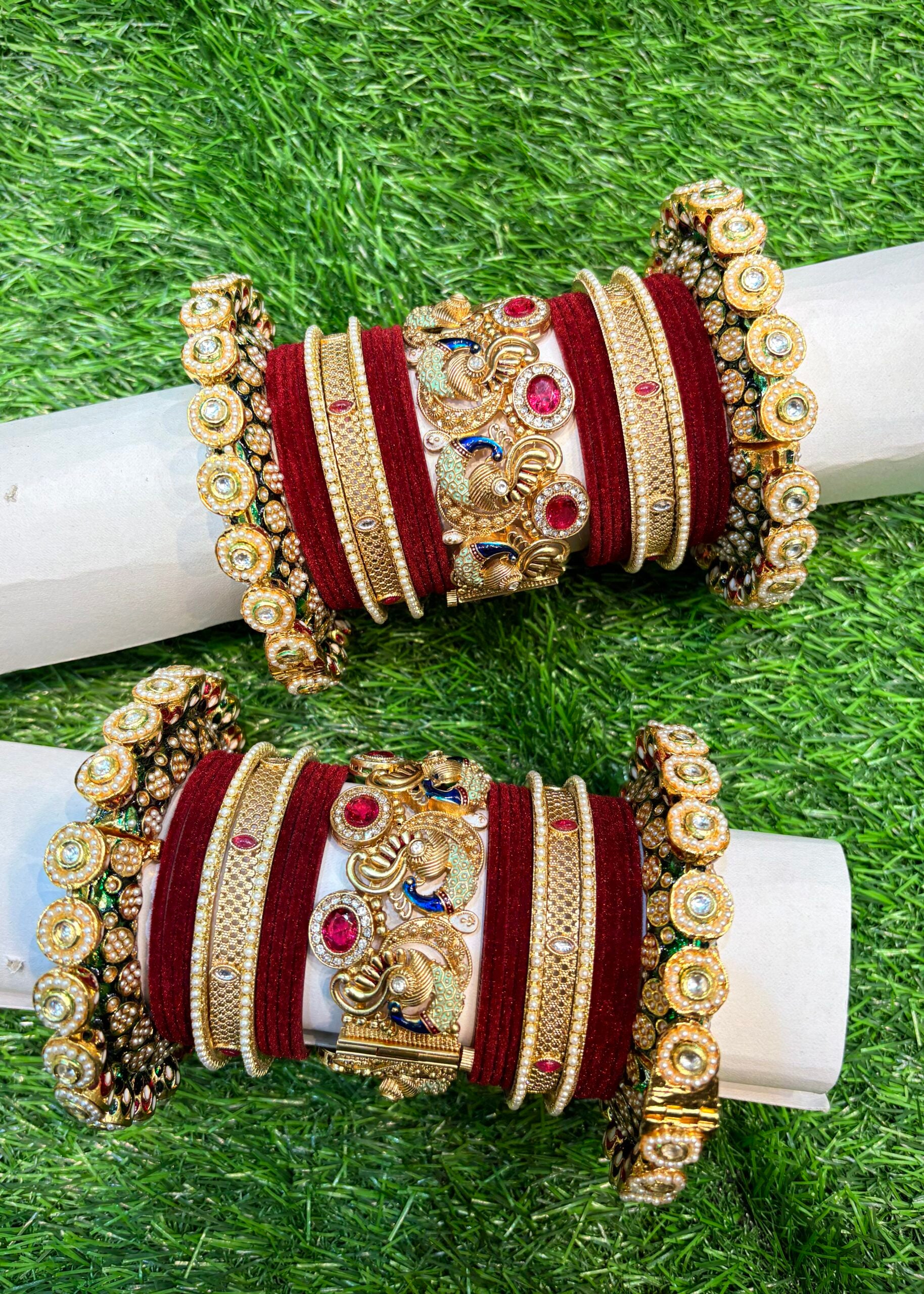 Premium Peacock rajwada bangle set image 0