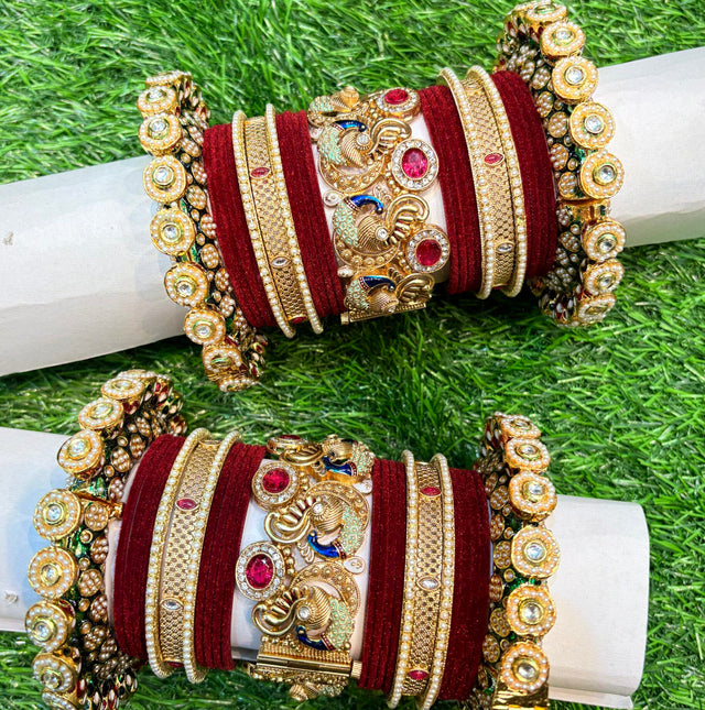 Premium Peacock rajwada bangle set image 0