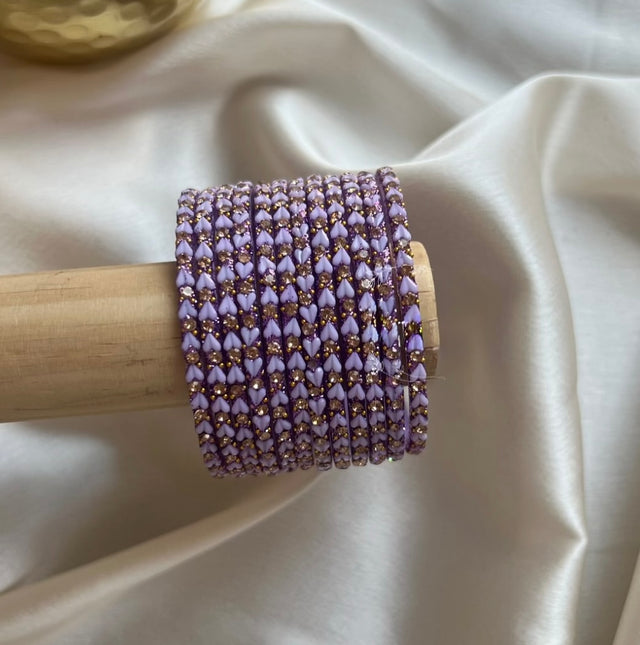 Starlit Harmony– Luxe Heart Glass Bangles image 0