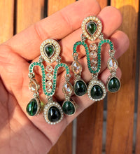 Kundan earrings - green image