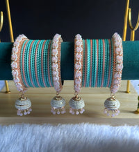 Bell jhumka bangles - pink, 2-8 image