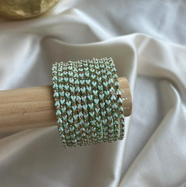 Starlit Harmony– Luxe Heart Glass Bangles image 0