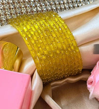 Yellow RainDrop Pure Glass Bangles Set of 12 image 0