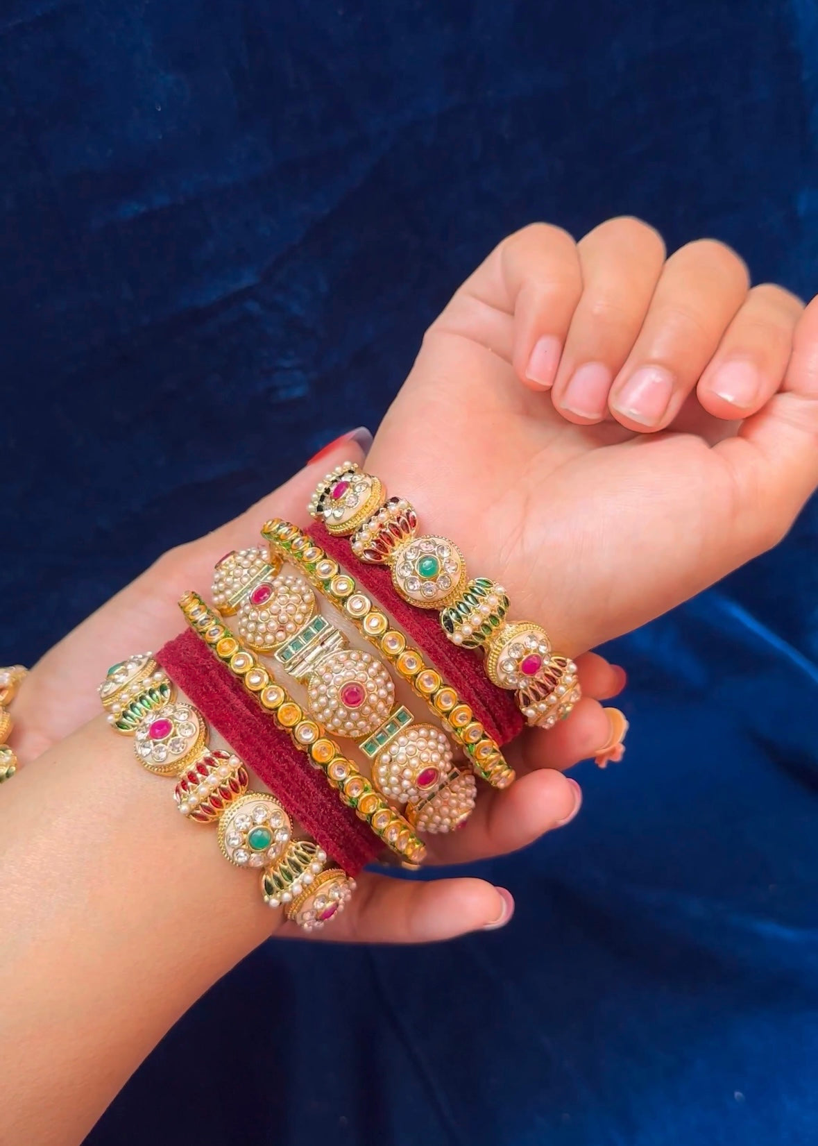 Pearl rajwada screw bangle set image 1
