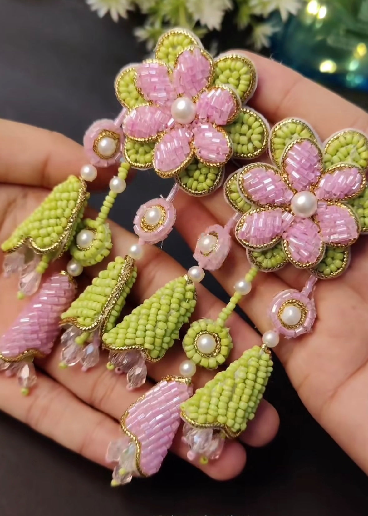Flower drop earrings image 0