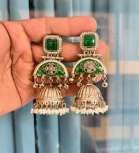 Bronze kundan jhumka earrings image 2