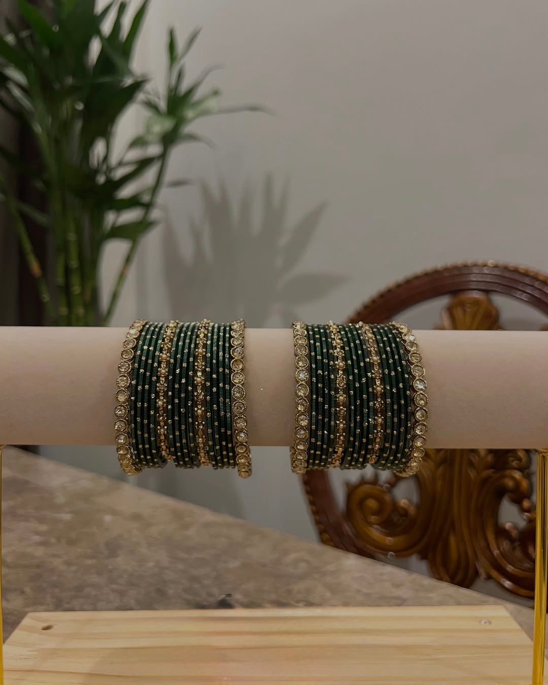 Sleek bangle set - Dark green, 2-4 image