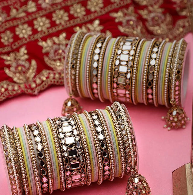 Polki jhumka bangle set image 0