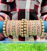 Antique pestal bangle set - 2-4, pink image