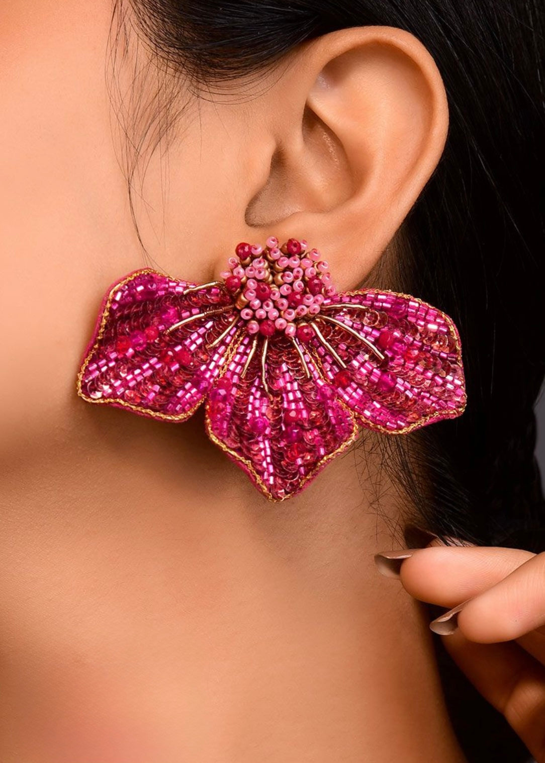 Irish pink earring image 1
