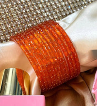 Orange RainDrop Pure Glass Bangles Set of 12 image 1