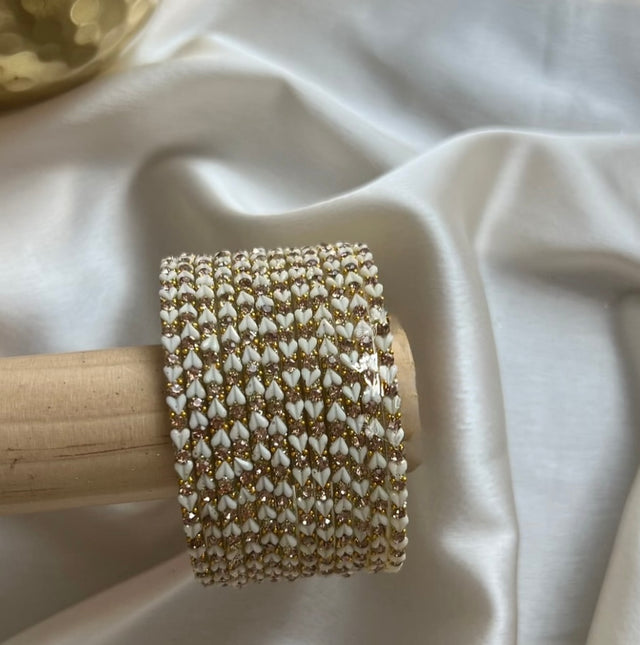 Starlit Harmony– Luxe Heart Glass Bangles image 0