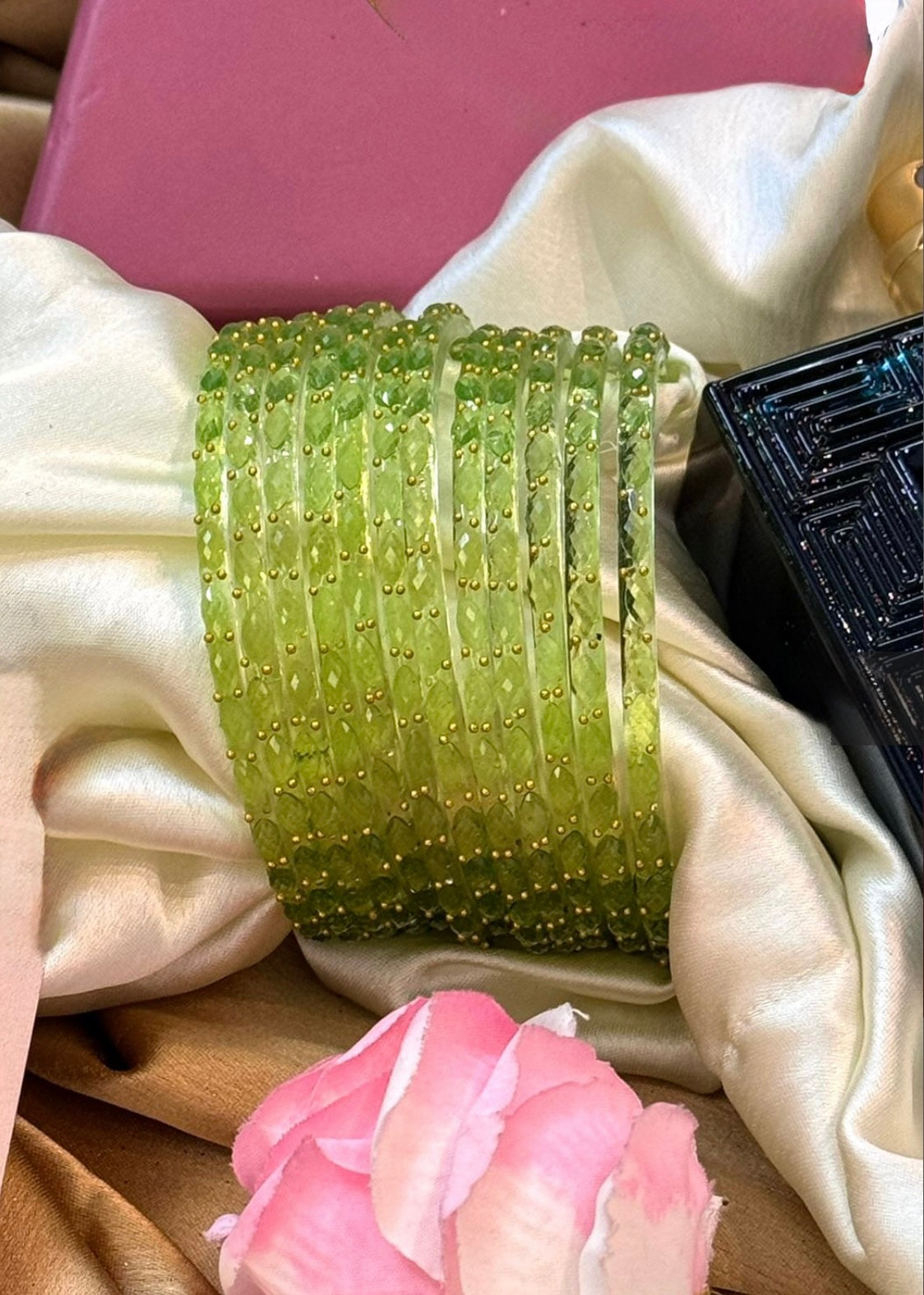 Pista RainDrop Pure Glass Bangles Set of 12 image 1