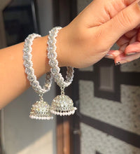 Polki silver jhumka bangles image 0