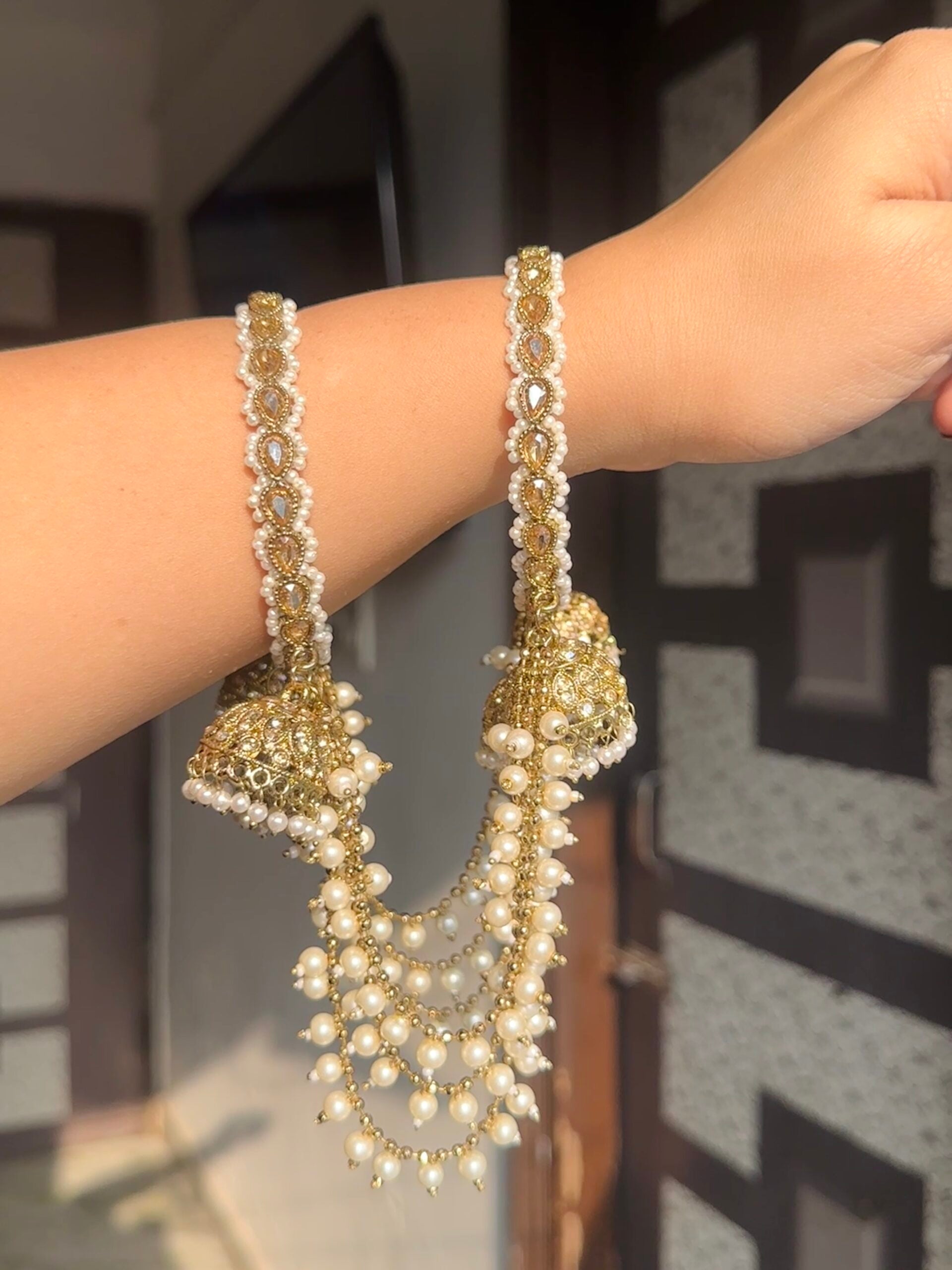 Classy bridal tripple jhumka bangles(one hand) image 1