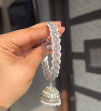 Polki silver jhumka bangles image 2