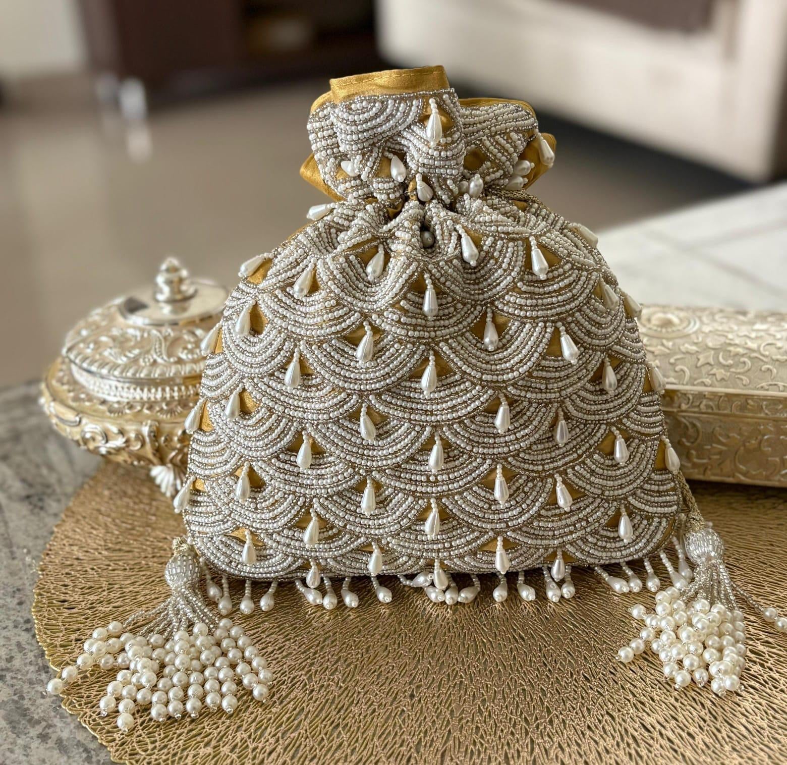 Pearl charm potli image 1