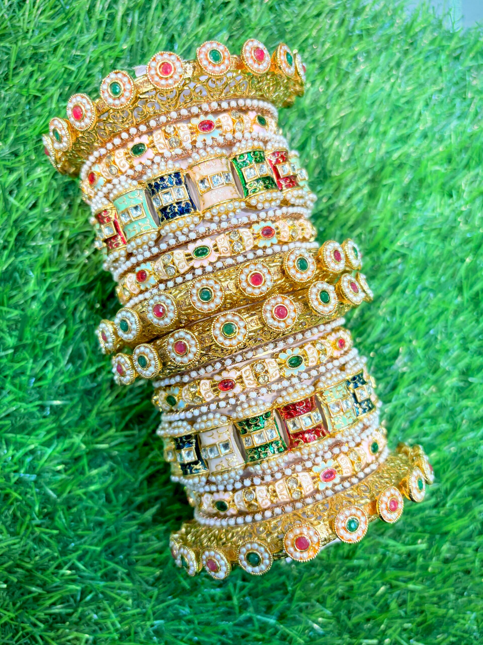 Rajwada multi bangle set image 0