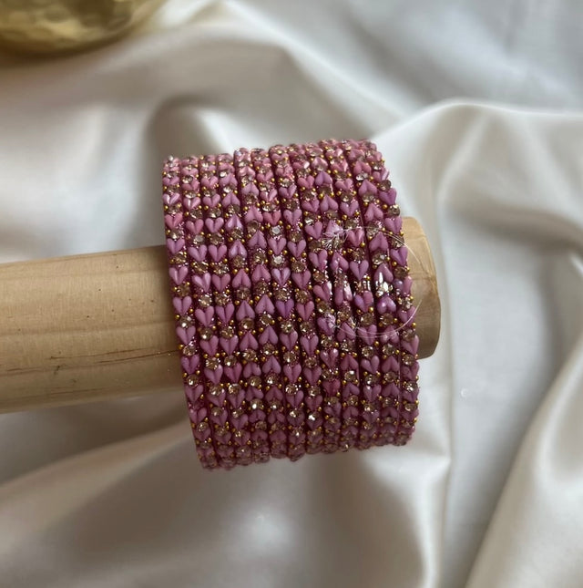 Starlit Harmony– Luxe Heart Glass Bangles image 0