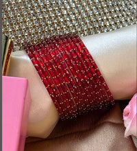 Red RainDrop Pure Glass Bangles Set of 12 image 0