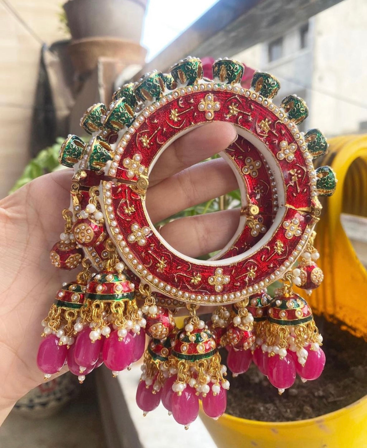Rajwada hanging bangles(pair) image 0