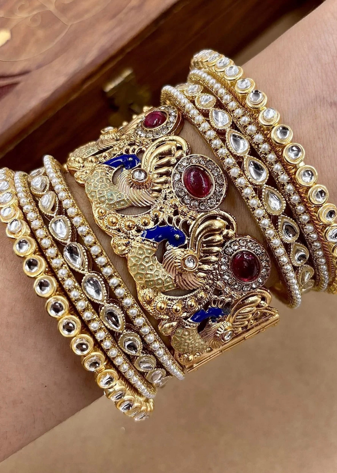 Peacock rajwada bangle set image 0