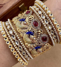 Peacock rajwada bangle set image 0