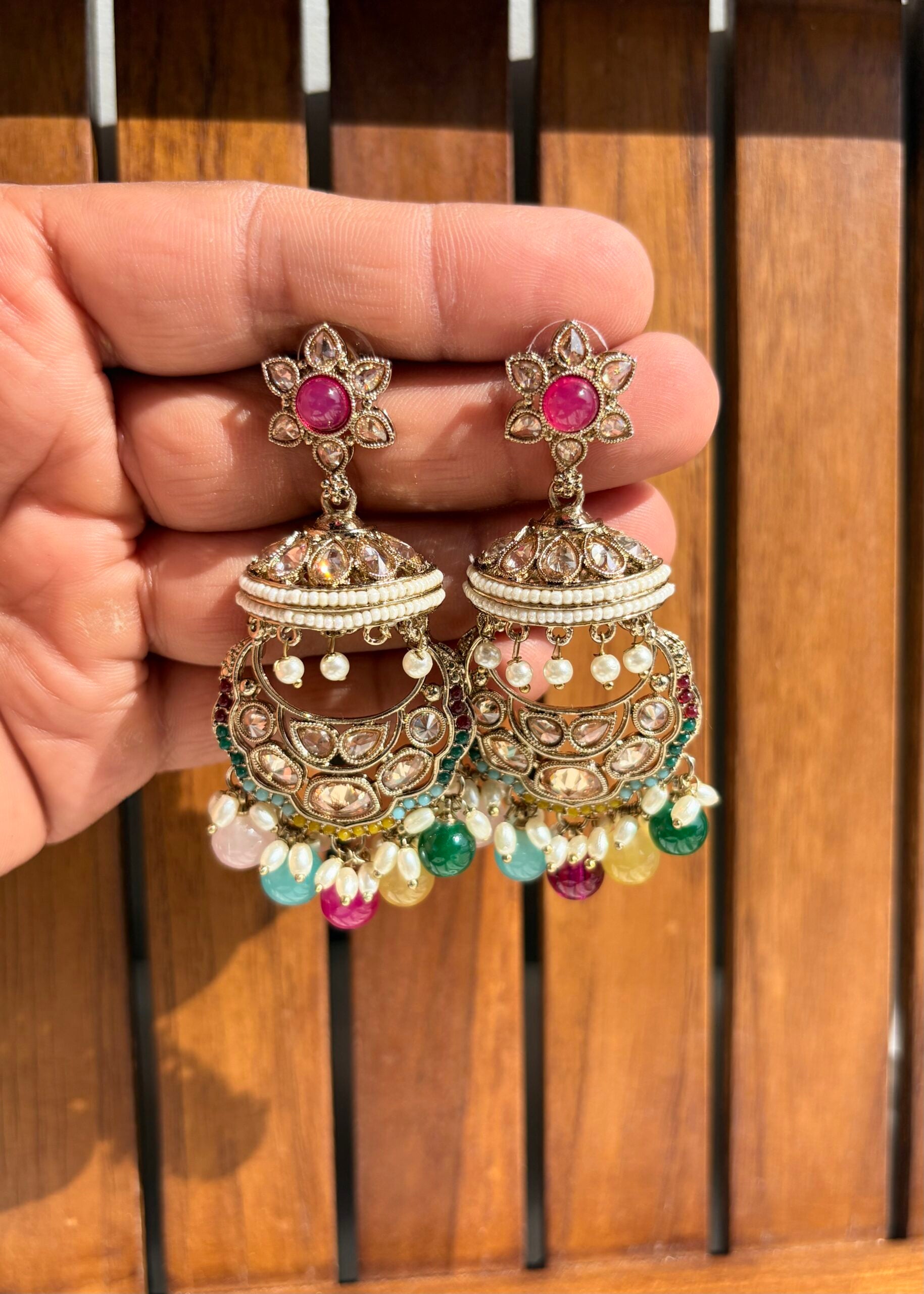Polki jhumka earrings image 0