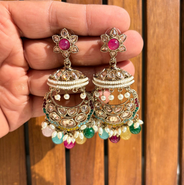 Polki jhumka earrings image 0