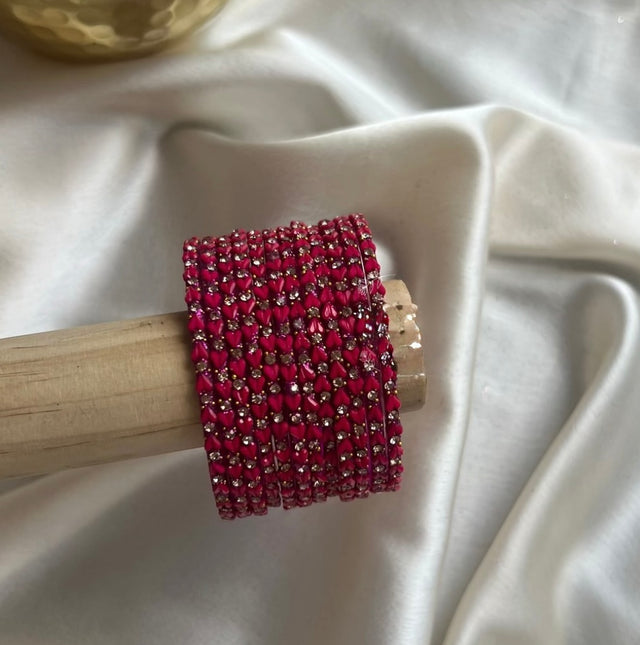 Starlit Harmony– Luxe Heart Glass Bangles image 0