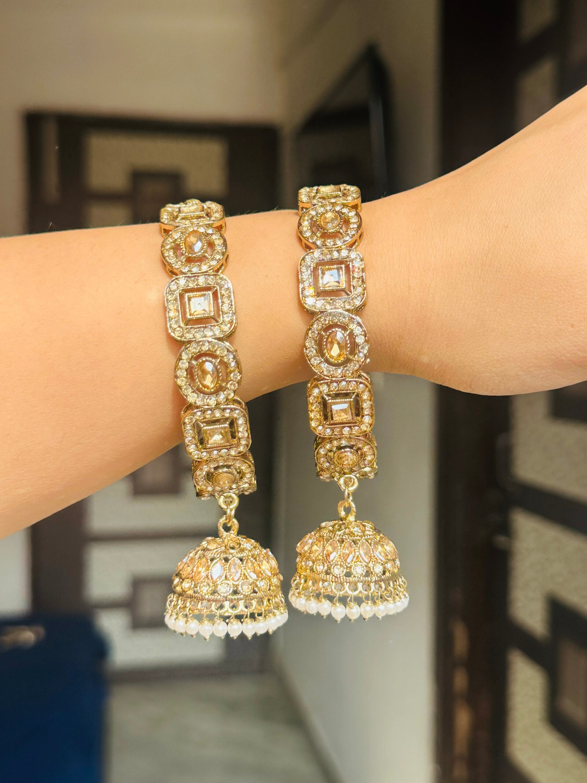 Classy antique polki jhumka image 0